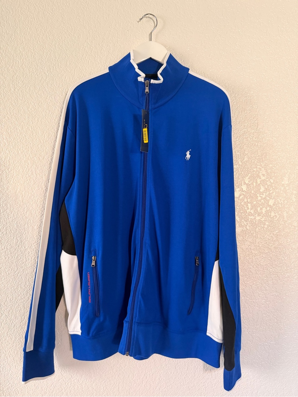 Polo by Ralph Lauren Royal Blue Full-Zip Track Jacket with White Trim